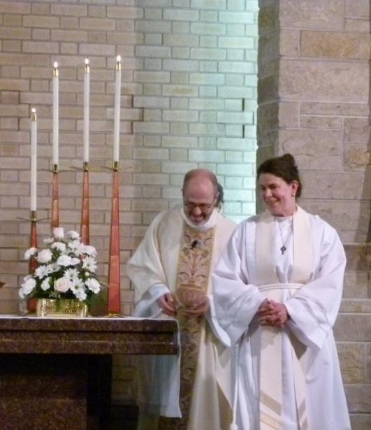 Laurie Michaels, Bishop Lee, and Rev.