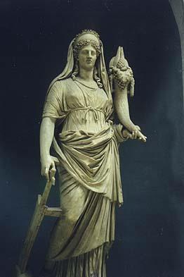 14 Persephone is the Greek goddess of the underworld, spring and vegetation, often carrying in her hand a sheaf of grain.