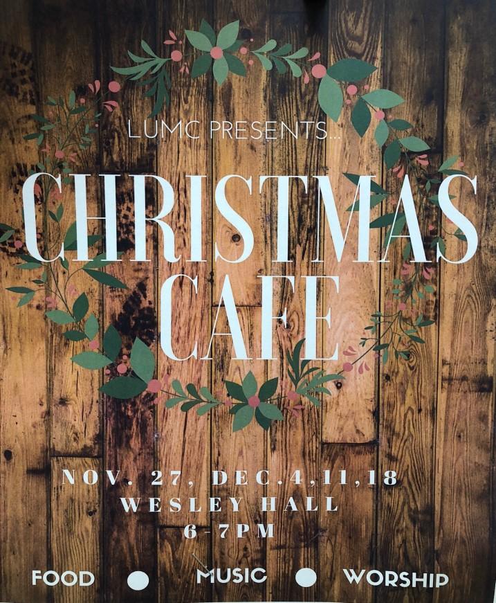 Christmas Café!! Come as you are. Casual Worship experience with a pizza bar, live music, and a Christmas Faith devotion by Rev. Tim.