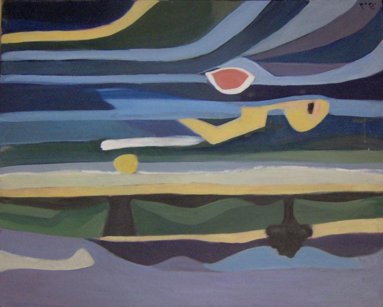 The Swimmer 79 x 65 cm, Oil on canvas Entering the waters of the unconscious