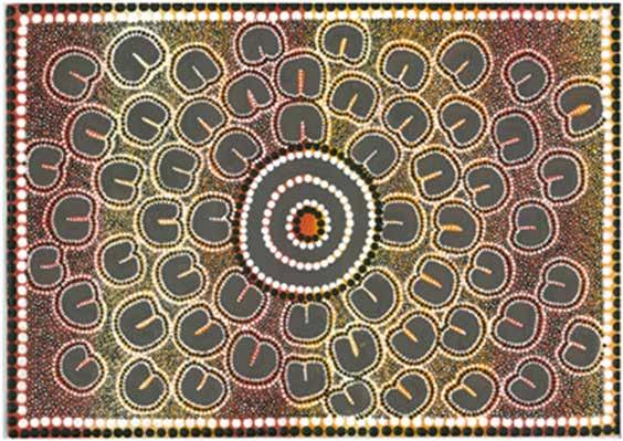 FORM a Yarning circle around a special symbol that represents both culture and Catholic faith.