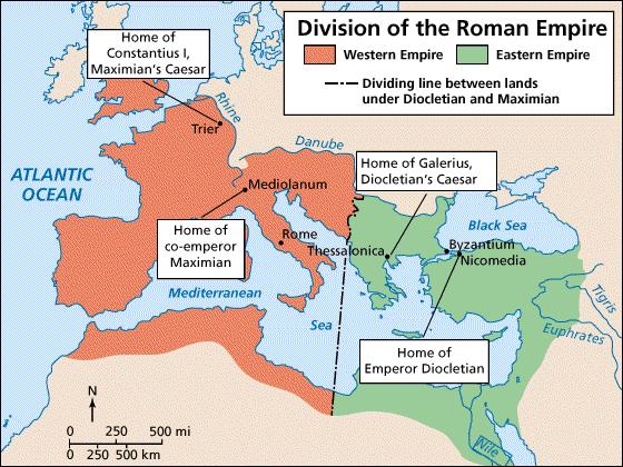 Western and Eastern Roman empire See also multilink: http://www.youtube.com/watch?