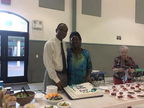 We fellowshipped with the Huntsville, Alabama congregation on a Wednesday night. Joyce helping me cut the birthday cake offered by the Benton Church to celebrate my birthday.
