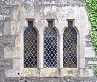 Figure 10: North Transept window (North wall) Early thirteenth century style flat headed shouldered (or corbelled) two light glazed lancet window in the north porch wall set under a flat
