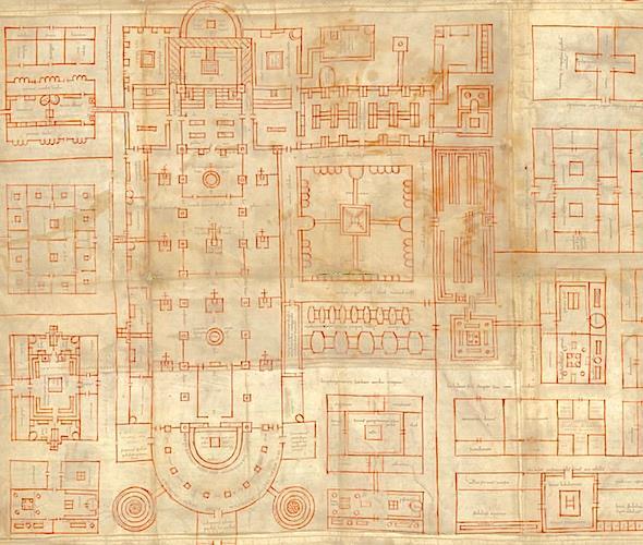 Another example of spiritual architecture is found in the monastic complex of the Plan of St. Gall (c. 820 C.E.) (below), the exact purpose of which remains a matter of scholarly debate today.