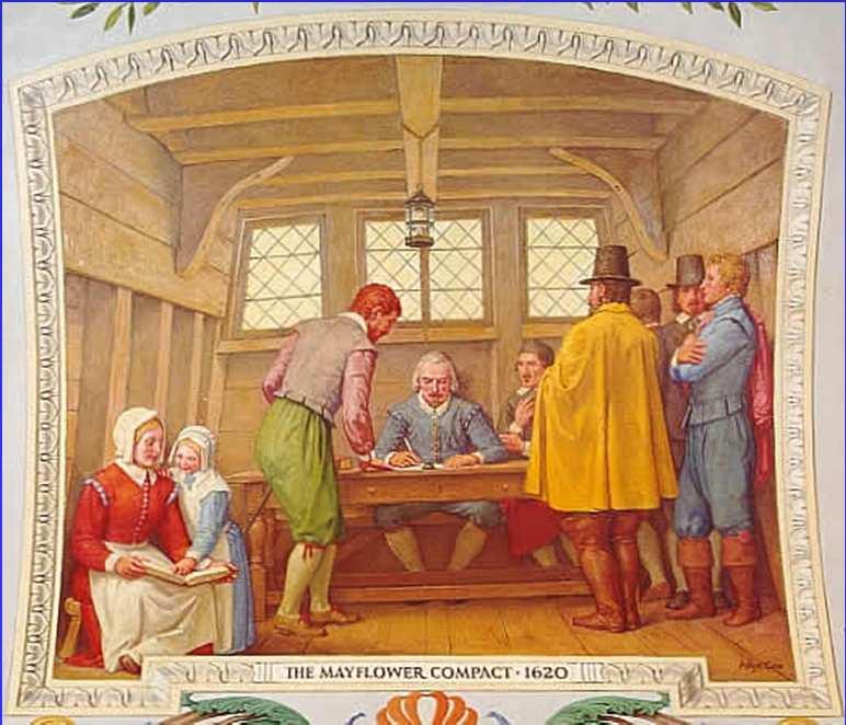 Mayflower Compact (1620) Mayflower, in 1620, recites: Having undertaken for the glory of God and advancement of the Christian faith and the