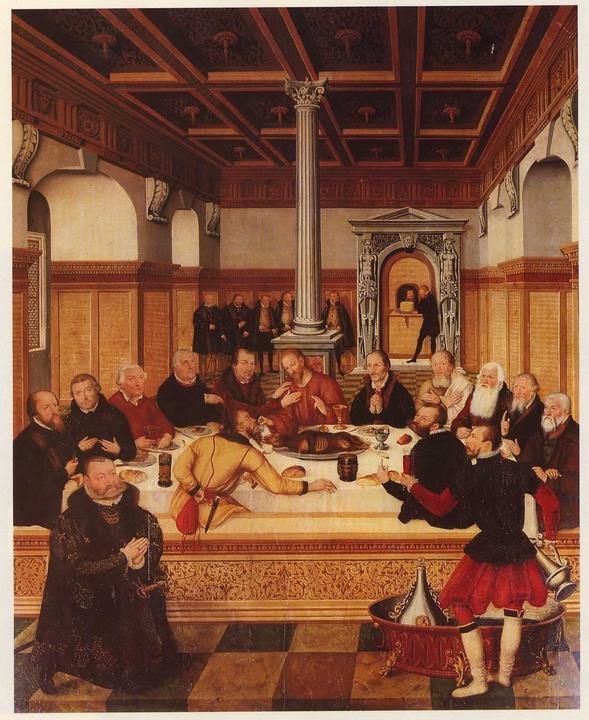 Cranach Last Supper with Christ and Judas, plus 16 th C.