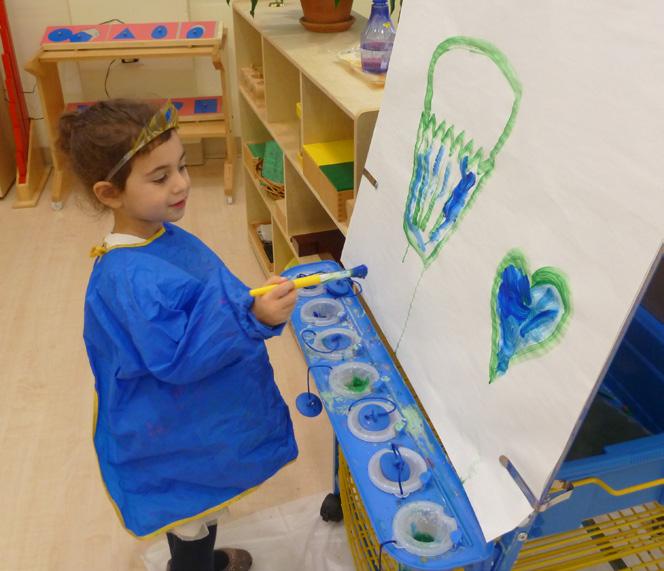 Temima paints a heart and a river