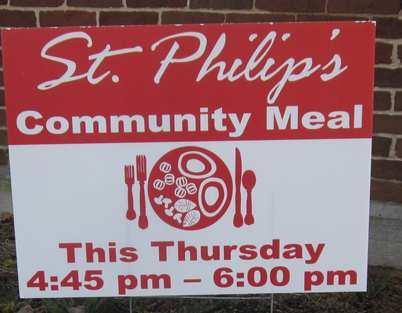 ST. PHILIP S EPISCOPAL CHURCH NEWSLETTER PAGE 3 Community Meal Ministry The Community Meal continues to grow! We served around 330 meals on April 27th.