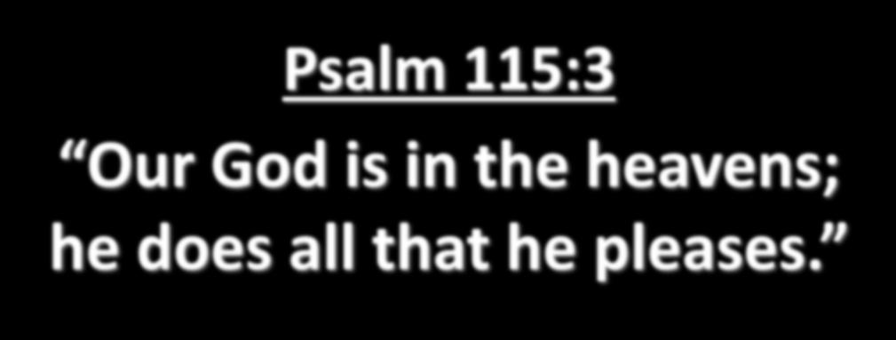 Psalm 115:3 Our God is in the