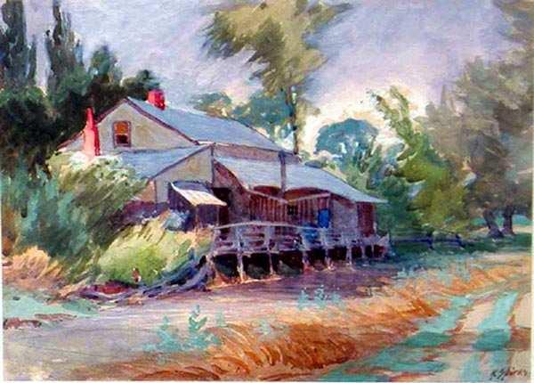 Cottage on the Mill Race, by Harry Spiers, c.