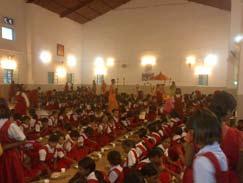 Daily Kanya Bhoj at Annapurna Since 2002, each year at Rikhiapeeth during the holy month of Shravan the worship of chausath yoginis is performed through the medium of kanya bhoj.