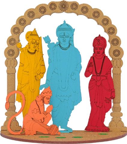 Ram Parivar Ram Parivar portrays the Hindu God Rama along with his wife Sita on the right, Brother Lakshman on the left and Hanuman in kneeling position.