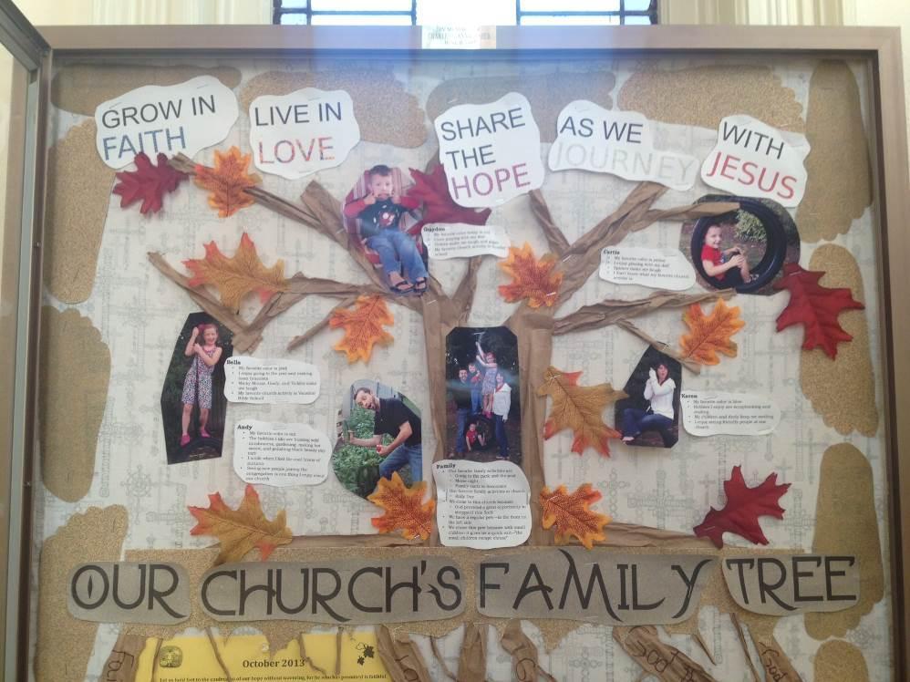 Live in Love Each month a family of our congregation will be featured on the church bulletin board. We thank Sister Tamara Carr for her creativity in updating both the church and C.E. Bulletin boards!