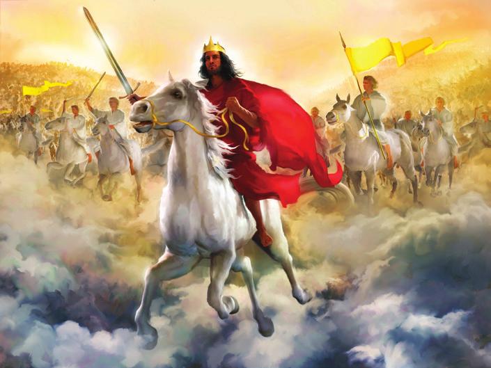37 Jesus Return as King Shortly after His return for believers, Jesus will come back with those He took to Heaven and will reign as a King over the whole earth.