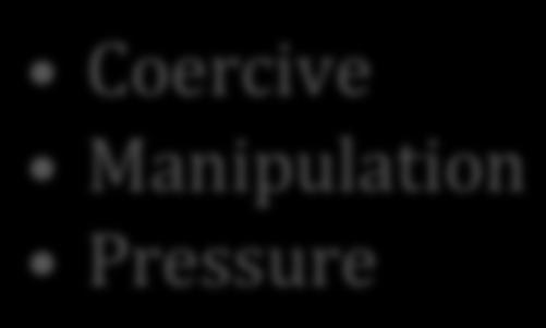 Coercive Manipulation Pressure Pull Push the congregation.