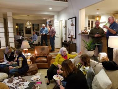 11 Nearly 50 parishioners gathered at the Nolfa's on Veteran's Day for a night of fellowship, to better get to know those who you share a pew with.