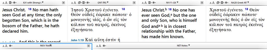 Textual Differences Jn 1:18 The Byzantine/Textus Receptus/Majority/KJV/NKJV text has Son.