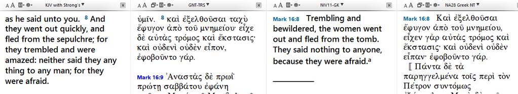 Textual Differences Mark 16:9-20 The Byzantine/Textus