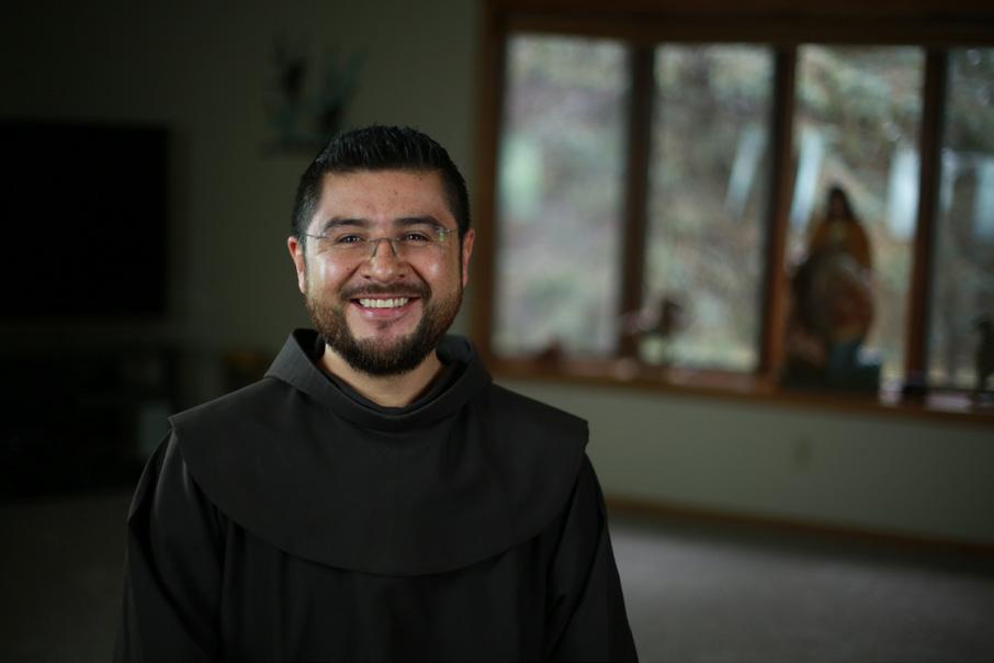 Fr. Bernardo was born in Queretaro, Mexico, and joined the Franciscans in 2008, entering the Province of Saint Peter and Paul, Michoacán, Mexico. He made his solemn profession on August 2, 2013.