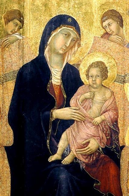 PART 3: RENAISSANCE ART Duccio Di Bouninsegna s painting shows the Mother Mary on a throne with a baby Jesus on her lap.