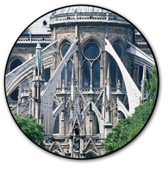 Builders developed the Gothic style of architecture in the 1100s. Flying buttresses allowed for higher, thinner walls.