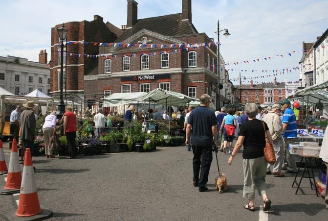 Louth is not just a historic market town, but remains so, with three street markets a week and a weekly livestock market.
