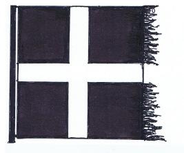 The Original Cornish Flag I have developed the theory that the Cornish Flag started out looking like this and was only changed to the rectangular version with the advent of mass-production and