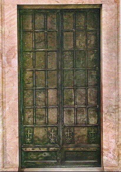 Saint Benedict Rule: Control 14 Bronze Door of Montecassino Abbey (Italy): Example of ordered