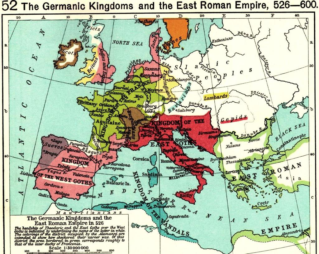 After the Fall of the Western Roman Empire Germanic Kingdoms took control