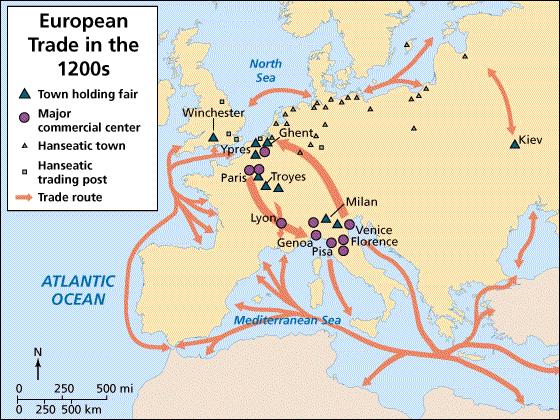 By the 1200s Germanic trades people began banding