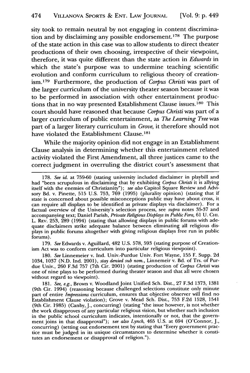 474 VILLANOVA Jeffrey S. Moorad SPORTS Sports & Law ENT. Journal, LAW Vol. JOURNAL 9, Iss. 2 [2002], Art. 8[Vol. 9: p.