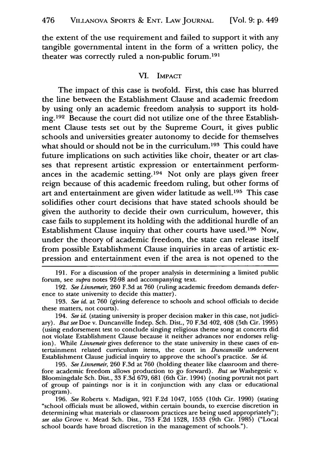 476 Jeffrey S. Moorad Sports Law VILLANOVA SPORTS & Journal, Vol. 9, Iss. 2 [2002], Art. 8 ENT. LAW JoURNAL [Vol. 9: p.