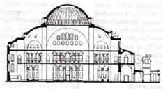 Figure 4. Saint Sophia (Hagia Sophia) Church in Constantinopel [7] Then the dome becomes the characteristic of Byzantine architecture.