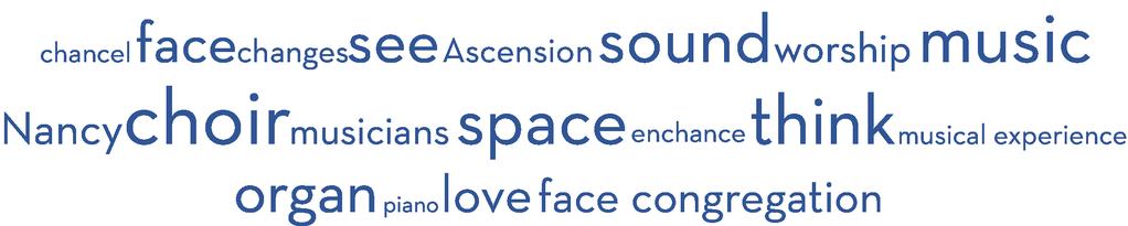 What changes would better support the music at Ascension? have visible community space at Ascension?