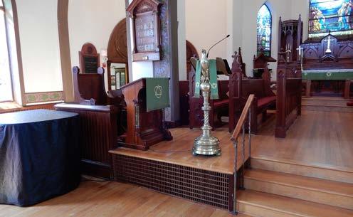 The chancel is unable to accommodate the church s piano or other musical assembles during