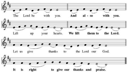 Great Thanksgiving The thanksgiving includes the following: Dialogue and Preface [9] Holy, Holy This ancient song is the musical climax of the liturgy and uses texts from Isaiah and