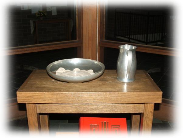 SET UP FOR NEXT MASS 1. Empty the water from the hand washing basin and return it to the bottom level of the credence table, outside the Sacristy (choir side). 2.