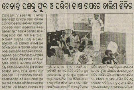 Publication Sambad Date 6 th May 2010 Sambalpur/ Bhubaneswar Page 5 Headline Vedanta organises training camp on cultivation of flower and vegetables NEWS CLIPPING SYNOPSIS: Vedanta Aluminium Limited,