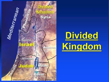 Israel's Judgments Division of the kingdom in 931 B.C. (1 Kgs. 12) Assyrian judgment in 722 B.C. (2 Kgs. 17) Babylonian captivity in 586 B.C. (2 Kgs. 25) Israel's Judgments Division of the kingdom in 931 B.