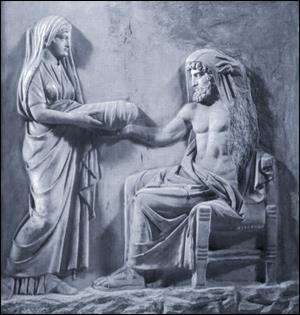 The Birth of Zeus When Rhea gave birth to Zeus, she tricked Cronus by wrapping up a stone and passing it off as her child Cronus ate the stone