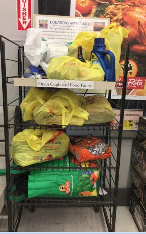 The parish conducts a monthly food drive for the pantry that produced nearly a ton of food for the pantry during a recent 12-month period.