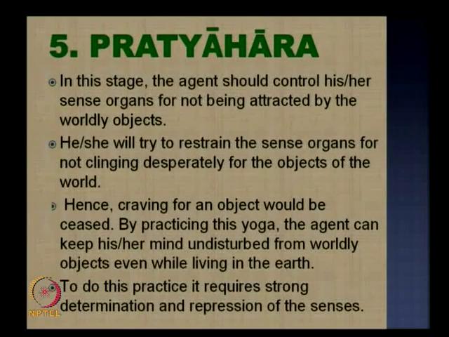 (Refer Slide Time: 38:51) Now, the fifth point we will see the pratyahara, what is mean by pratyahara?