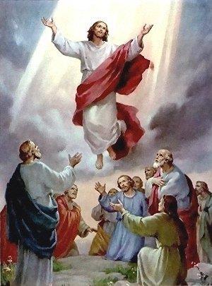 He ascended into Heaven Jesus Ascends body and soul into Heaven (Mary is Assumed) Ascended means under ones own power. It also refers to a king taking his throne.