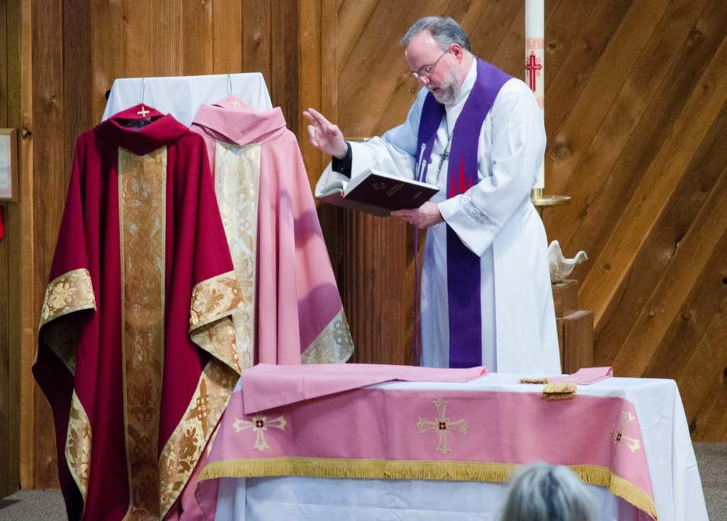 NEW PARAMENTS AND VESTMENTS BLESSED The Divine Service on Saturday evening, March 28, included the unique opportunity to celebrate the Rite of Blessings
