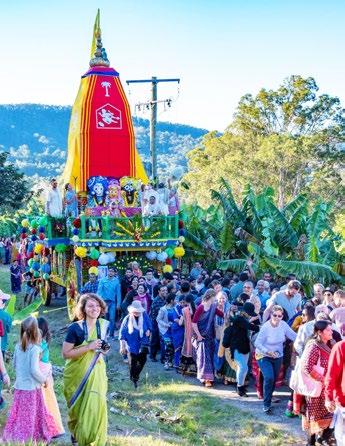 The following year, Brisbane devotees borrowed the little cart to have their own Ratha-yatra in Rocks Riverside Park, after which it was stored in Jaya Vijaya dasa s garage for two years.