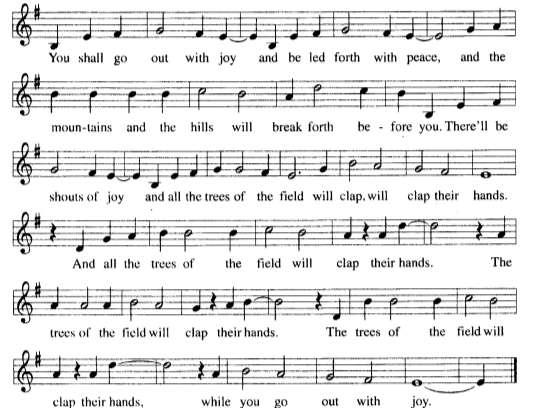 Post Communion Blessing * Post Communion The Trees of the Field (Sing through twice) *The Great Thanksgiving Words of Institution The Lord s Prayer C: Our Father in heaven, hallowed be your name,