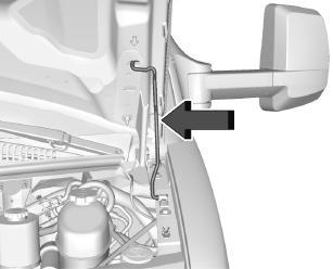 החלף שמן( Chevrolet Express Owner Manual (GMNA-Localizing-Israel-11374207) - 174 טיפול ברכב 2 3 עבור לחזית הרכב והרם את תפס השחרור המשני של מכסה המנוע, הנמצא מתחת למרכז מכסה המנוע הרם את מכסה המנוע,