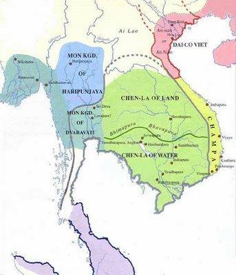 Zhenla (Chenla) - Zhenla state of Cambodia was first mentioned in the Book of Sui as an Indianized kingdom, in the 6 th cenuty where the kings patronized Saivite cult and worshipped Bhadresvara (an