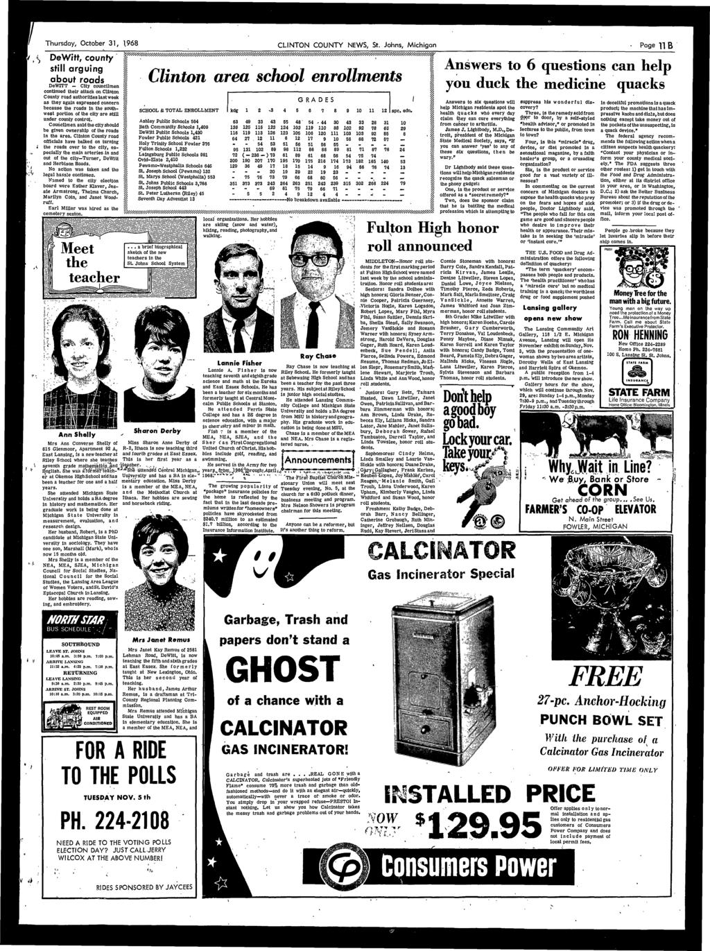 Thursday, October 31, 1968 CLINTON COUNTY NEWS, St.